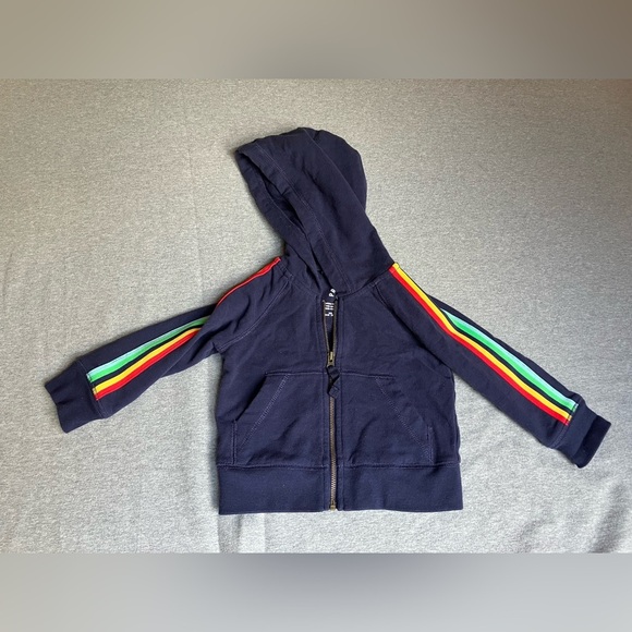 Primary Brand zip-up hoodie - Size 6-12 months - navy blue w/rainbow - Picture 4 of 5